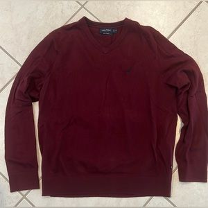 Men's Nautica Burgundy light weight sweater